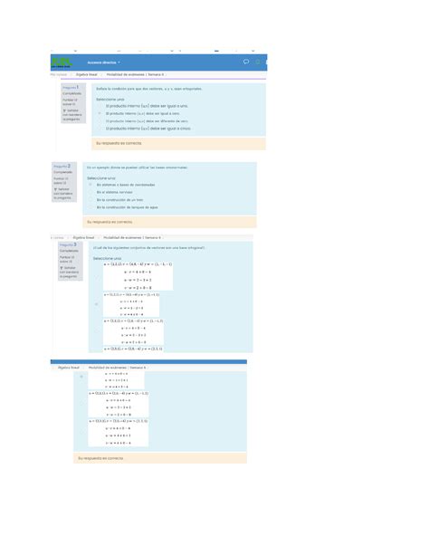 Examen Semana Algebra Lineal Desarrollo Sustentable Studocu