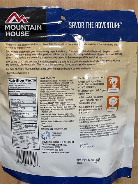 Mountain House freeze dried camping food (just add hot water), Sports Equipment, Hiking ...