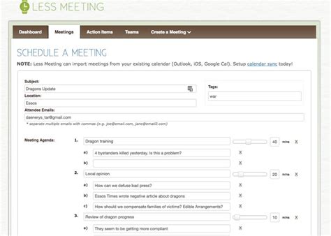 Meeting Agenda Template For Outlook Cards Design Templates For Create A