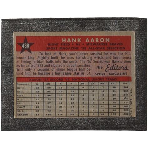 Hank Aaron Topps As Pristine Auction