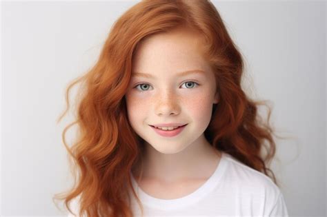 Premium Photo Young Pretty Redhead Girl Over Isolated White Background