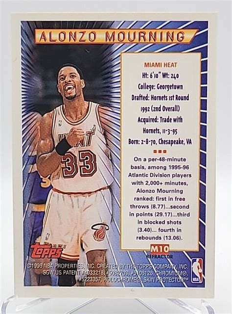 ALONZO MOURNING 1996 97 TOPPS MYSTERY FINEST REFRACTOR SUPER TEAM