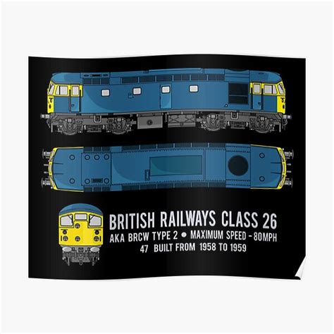 British Railways Class 26 Brcw Type 2 Locomotive Diagram T Poster For Sale By Maljonic