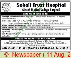 Marketing Officer Jobs In Lahore At Sohail Trust Hospital On August