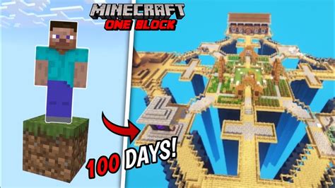 I Survived 100 Days In One Block Minecraft Hindi YouTube