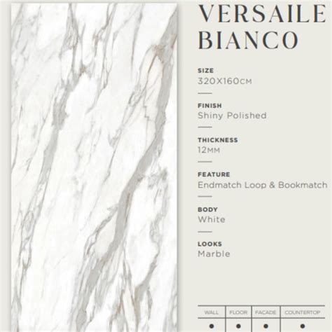 Jual GRANIT BIGSLAB MERK QUADRA UK 320X160CM TIPE VERSAILE BIANCO UNTUK