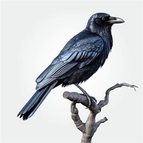 Premium AI Image | Hyperrealistic Crow Clip Art Black and White Crow Simple