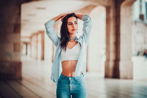 Jeans Belly Chains Women Brunette Belly Hd Wallpaper Rare Gallery