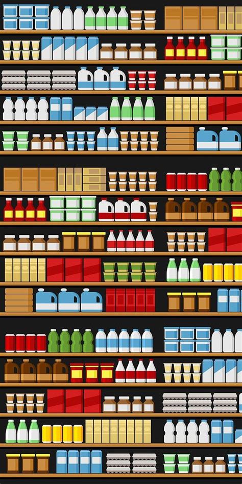 Supermarket Shelfs Shelves | Desain, Toko kelontong, Tata letak