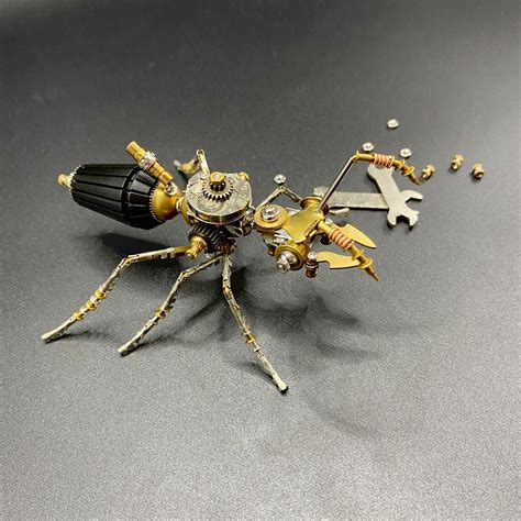 Steampunk Mechanical Mecha Insect Ant Metal Bug Sculpture Handmade