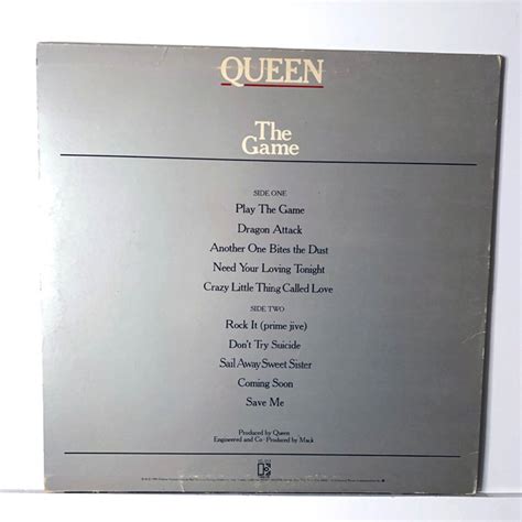 Queen the Game Vintage Vinyl Record 1980 - Etsy