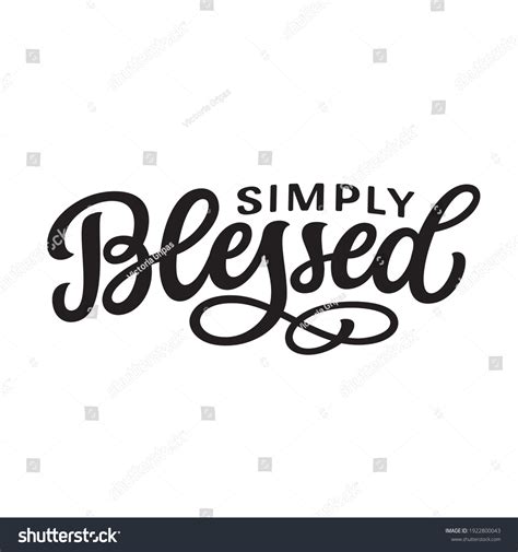 Simply Blessed Hand Lettering Text Isolated Stock Vector Royalty Free