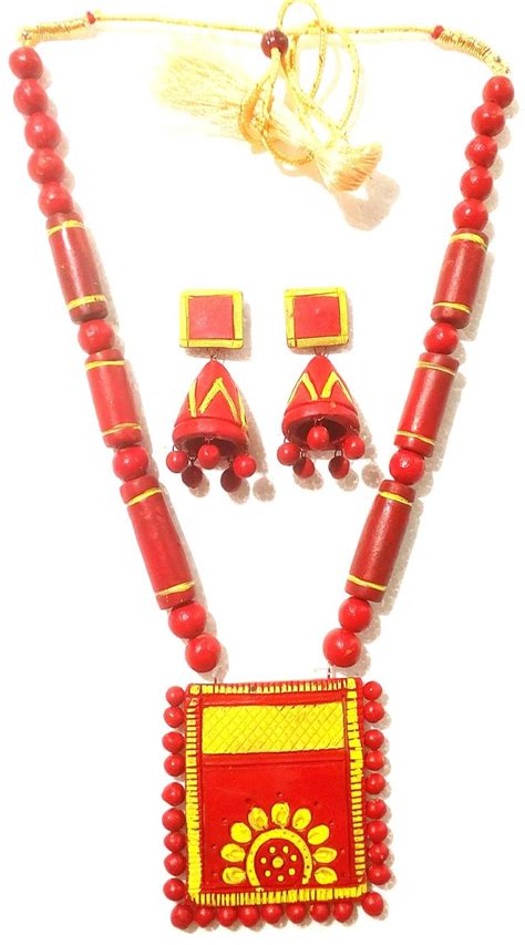 Handcrafted Designer Terracotta Necklace Sets Tantalizing Designs And