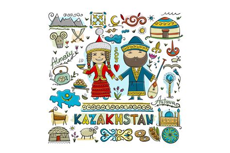 Travel to Kazakhstan. Greeting card | Animal Illustrations ~ Creative ...