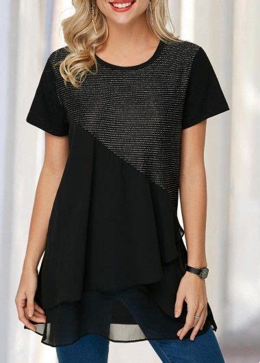 New Arrival Products From Modlily Trendy Tops Chiffon Patchwork