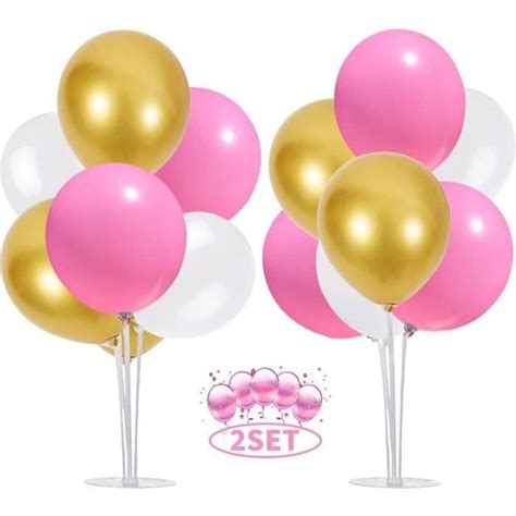 Rose Blanc Et Or Ballons D Corations De Table Set Centre De Table