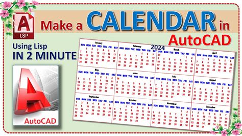 How To Create A Calendar In AutoCAD Using Lisp Command AutoCAD