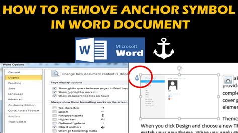 HOW TO REMOVE ANCHOR SYMBOL IN WORD DOCUMENT YouTube