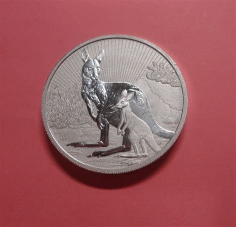 2023 2oz Mother Baby Kangaroo BU Silver Piedfort Coin In A Perth Mint