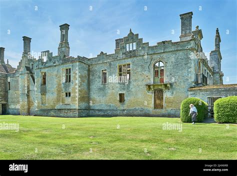 Exterior Of An Abandoned And Dilapidated English Elizabethan Mansion