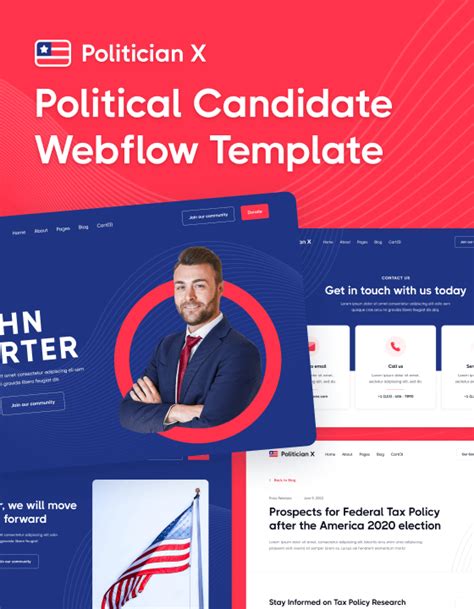 Politician X Website Page Template For Webflow