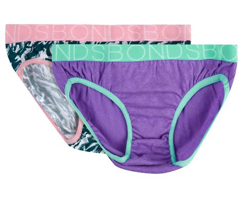 Bonds Girls Bikini Pack Pink Green Catch Au