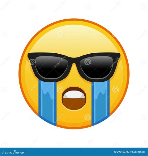 Face Crying Loudly With Sunglasses Large Size Of Yellow Emoji Smile