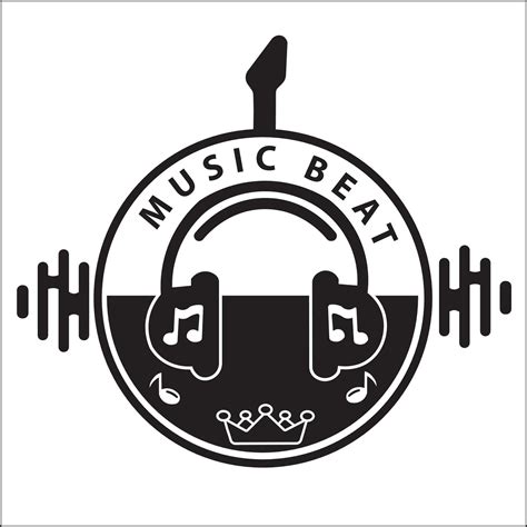 Music Beat Logo Illustration Vector Design With Headphone Guitar Tone