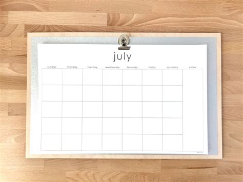 Printable 11x17 Monthly Calendar Instant Printable Simple - Etsy