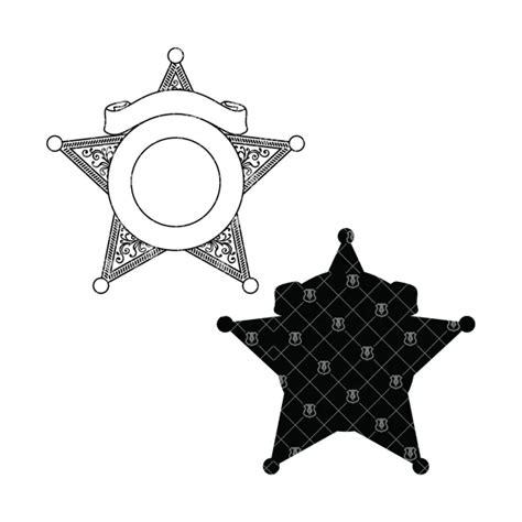 Five Point Badge V12 SVG Blank Sheriff Deputy Star Design Vector | Vector911