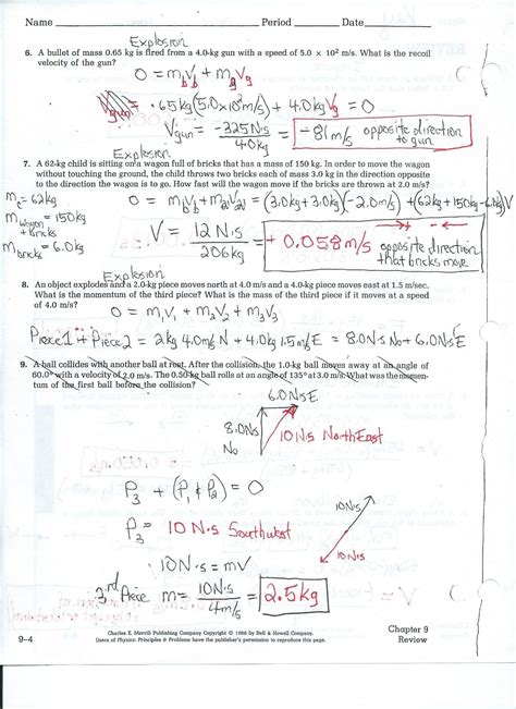 Work Calculations Physics Worksheet