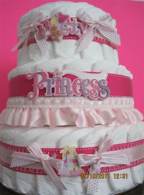 Pink Princess Diaper Cake Made By Me Princess Diaper Cakes How To