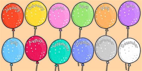 Editable Month Balloons Editable Month Balloons Display Birthday Graph Birthday Charts