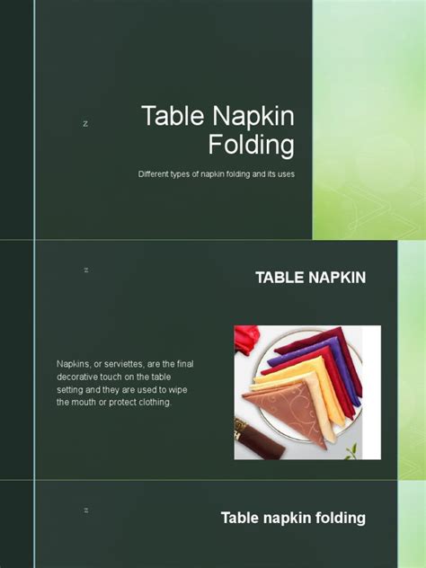 Table Napkin Folding | PDF