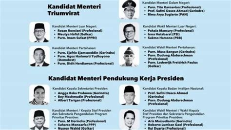 Viral Proyeksi Nama Menteri Prabowo Gibran Pan Sebut Dari Pihak