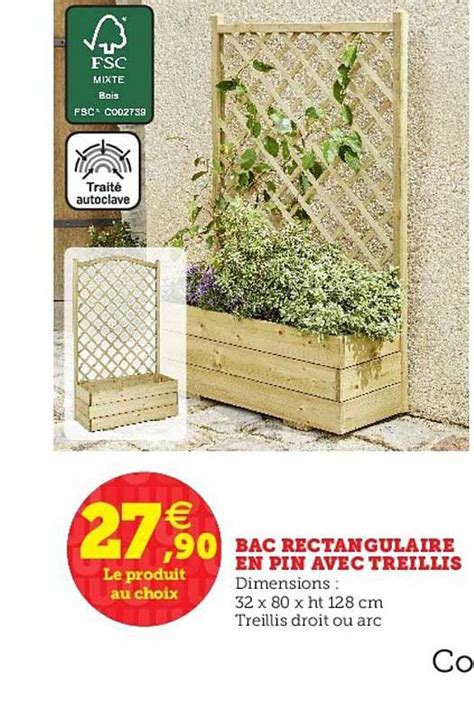 Promo Bac Rectangulaire En Pin Avec Treillis Chez Super U ICatalogue Fr