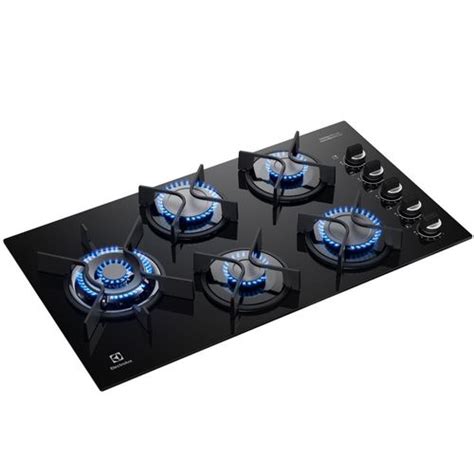 Melhor Cooktop 5 Bocas Electrolux - Cooktop 5 Bocas a Gás Electrolux Mesa Vidro Expert ChamaPrecisa e Grade ...