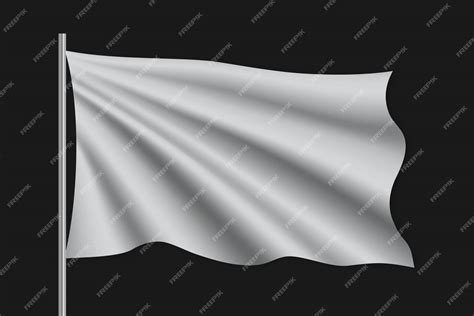 Premium Vector Waving Blank Flag On Flagpole