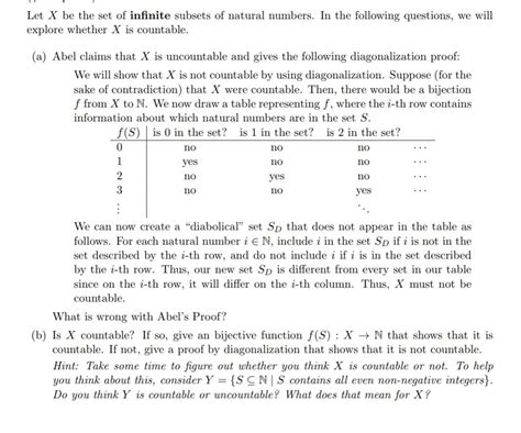 Solved Let X Be The Set Of Infinite Subsets Of Natural