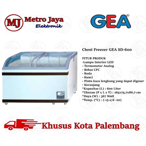 Jual Gea Sd Sliding Curved Glass Freezer Liter Sd Freezer