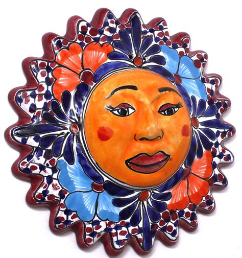 Mexican Wall Hanging Talavera Pottery Sun Face 10" TS011 – Camino Real ...