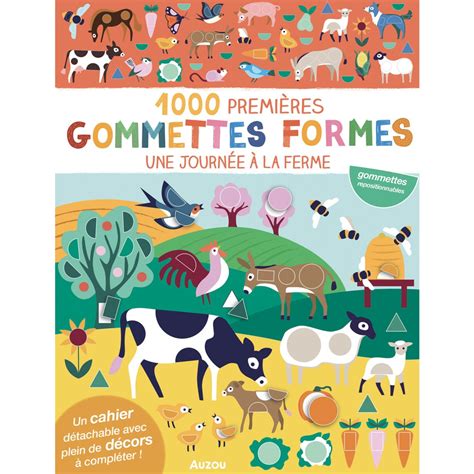 1000 premières gommettes formes Une journée à la ferme Auzou