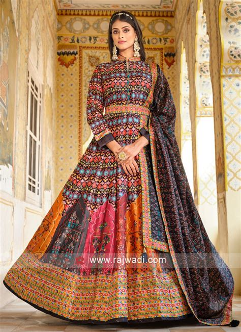 Floral Multi Print Designer Anarkali Suit For Wedding