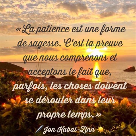 «la Patience Est Une Forme De Sagesse ☀️ Patience Citations