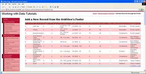 Inserting A New Record From The Gridview S Footer C Microsoft Learn