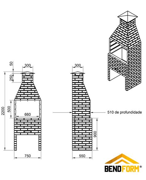 Forma para Churrasqueira Pré Moldada Modelo Tijolinho Tamanho 75