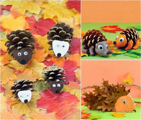 Igel Basteln Kinder Herbst Naturmaterialien Ideen Basteln