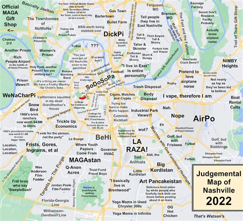 Updated Judgemental Map Of Nashville Rnashville