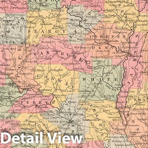 Historic Map A New Map Of Arkansas Published By Charles Desilver Historic Pictoric