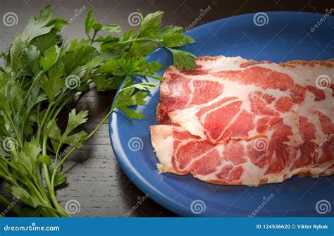 Parsley With Coppa Pancetta Stock Photo Image Of Slices Slice 124536620